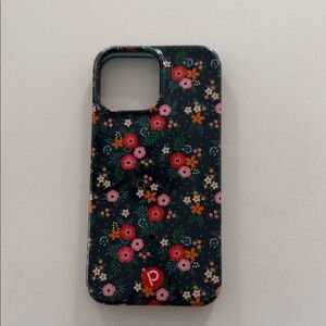 Floral Pattern Phone Case - Black
